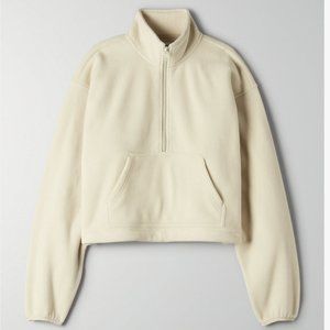 Aritzia TNA Polar 1/2 Zip, Mullein, XS